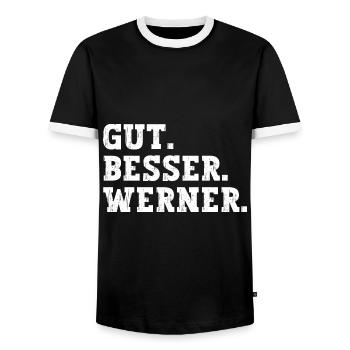 Gut Besser Werner Lustiger Spruch Name Werner - Männer Kontrast-T-Shirt - Schwarz/Weiß - Vorne - AI Model Female 172 light (172cm) & AI Model Male 178 light (178cm)