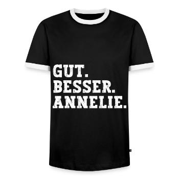 Gut Besser Annelie Lustiger Spruch Name Annelie - Männer Kontrast-T-Shirt - Schwarz/Weiß - Vorne - AI Model Female 172 light (172cm) & AI Model Male 178 light (178cm)