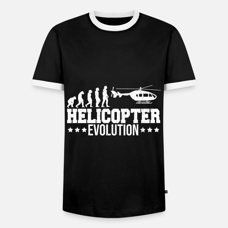 Hélicoptère Heli Pilot Evolution - T-shirt contrasté Homme - noir/blanc