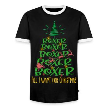 Boxer Hund Weihnachten Hunderasse - Männer Kontrast-T-Shirt - Schwarz/Weiß - Vorne - AI Model Female 172 light (172cm) & AI Model Male 178 light (178cm)