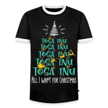 Tosa Inu Hund Weihnachten Hunderasse - Männer Kontrast-T-Shirt - Schwarz/Weiß - Vorne - AI Model Female 172 light (172cm) & AI Model Male 178 light (178cm)