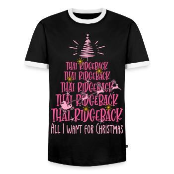 Thailändischer Ridgeback Hund Weihnachten Hunderas - Männer Kontrast-T-Shirt - Schwarz/Weiß - Vorne - AI Model Female 172 light (172cm) & AI Model Male 178 light (178cm)