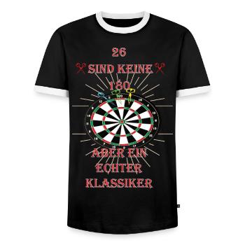 26 sin keine 180 - Männer Kontrast-T-Shirt - Schwarz/Weiß - Vorne - AI Model Female 172 light (172cm) & AI Model Male 178 light (178cm)