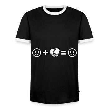Boxen - Männer Kontrast-T-Shirt - Schwarz/Weiß - Vorne - AI Model Female 172 light (172cm) & AI Model Male 178 light (178cm)
