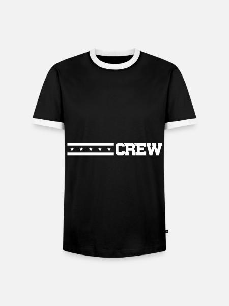 crew strich sterne - Männer Kontrast-T-Shirt - Schwarz/Weiß