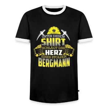 Bergmannn Shirt das Herz eines stolzen Bergmann - Männer Kontrast-T-Shirt - Schwarz/Weiß - Vorne - AI Model Female 172 light (172cm) & AI Model Male 178 light (178cm)