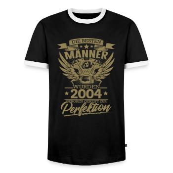 Die besten Mechaniker wurden 2004 geboren - Männer Kontrast-T-Shirt - Schwarz/Weiß - Vorne - AI Model Female 172 light (172cm) & AI Model Male 178 light (178cm)