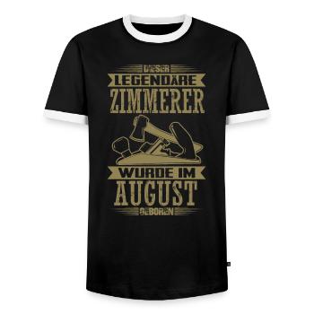 Zimmerer Geburtstag Sprüche Zimmermann Geschenke - Männer Kontrast-T-Shirt - Schwarz/Weiß - Vorne - AI Model Female 172 light (172cm) & AI Model Male 178 light (178cm)