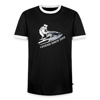 Legendary Jet Ski Driver Birthday Vintage - Men's Ringer Shirt - black/white - Front - AI Model Female 172 light (172cm) & AI Model Male 178 light (178cm)