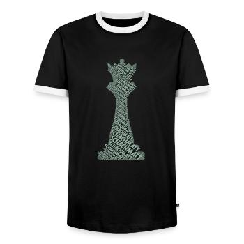 Chess Chess Piece Queen - Men's Ringer Shirt - black/white - Front - AI Model Female 172 light (172cm) & AI Model Male 178 light (178cm)