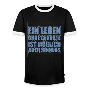 Ein Leben ohne Gerüste ist möglich - Männer Kontrast-T-Shirt - Schwarz/Weiß - Vorne - AI Model Female 172 light (172cm) & AI Model Male 178 light (178cm)