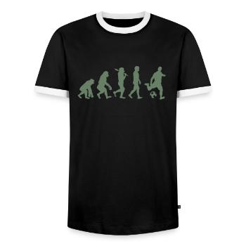 T-shirt de football Évolution du football - T-shirt contrasté Homme - noir/blanc - Devant - AI Model Female 172 light (172cm) & AI Model Male 178 light (178cm)