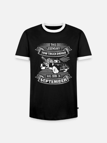 Legendärer Abschleppwagenfahrer im September - Männer Kontrast-T-Shirt - Schwarz/Weiß