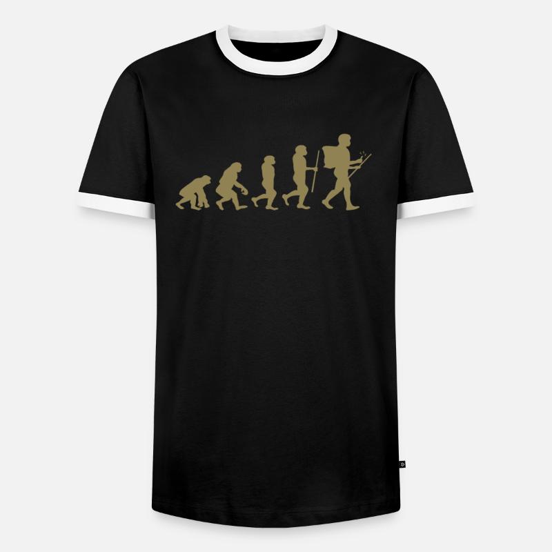 Geocaching evolution Shirt - Männer Kontrast-T-Shirt - Schwarz/Weiß