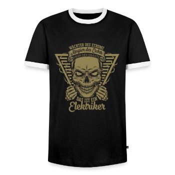 Elektriker Wächter des Stroms Magier des Lichts - Männer Kontrast-T-Shirt - Schwarz/Weiß - Vorne - AI Model Female 172 light (172cm) & AI Model Male 178 light (178cm)