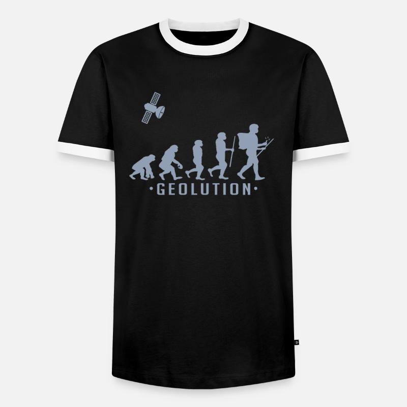 Geocaching evolution Shirt Geolution - Männer Kontrast-T-Shirt - Schwarz/Weiß