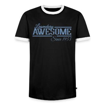 Awesome Since 1953 Birthday Men Women - Men's Ringer Shirt - black/white - Front - AI Model Female 172 light (172cm) & AI Model Male 178 light (178cm)