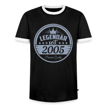 Legendär seit 2005 Geburtstag Sprüche - Männer Kontrast-T-Shirt - Schwarz/Weiß - Vorne - AI Model Female 172 light (172cm) & AI Model Male 178 light (178cm)