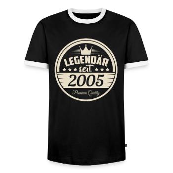 Legendär seit 2005 Geburtstag Sprüche - Männer Kontrast-T-Shirt - Schwarz/Weiß - Vorne - AI Model Female 172 light (172cm) & AI Model Male 178 light (178cm)
