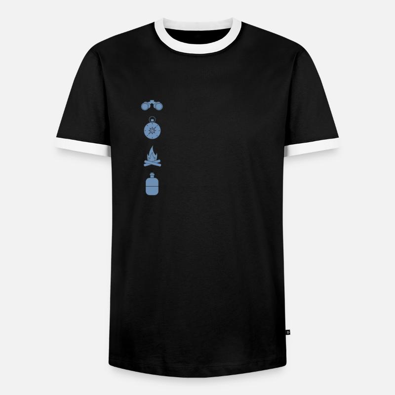 Camping Camping Campfire - Men's Ringer Shirt - black/white