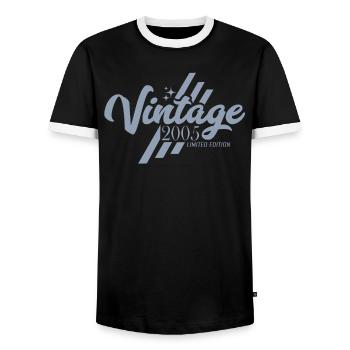 Vintage 2005 Birthday Sayings - Men's Ringer Shirt - black/white - Front - AI Model Female 172 light (172cm) & AI Model Male 178 light (178cm)