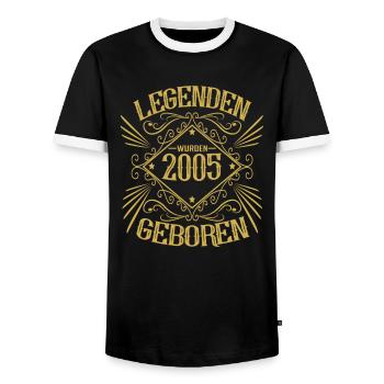 Jahrgang 2005 Geburtstag Sprüche - Männer Kontrast-T-Shirt - Schwarz/Weiß - Vorne - AI Model Female 172 light (172cm) & AI Model Male 178 light (178cm)