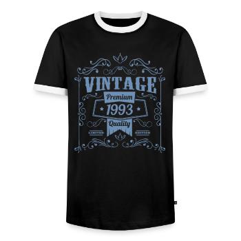 1993 Geburtstag Geburtstag Vintage Sprüche - Männer Kontrast-T-Shirt - Schwarz/Weiß - Vorne - AI Model Female 172 light (172cm) & AI Model Male 178 light (178cm)