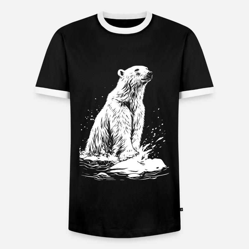 Polar bear - Men's Ringer Shirt - black/white