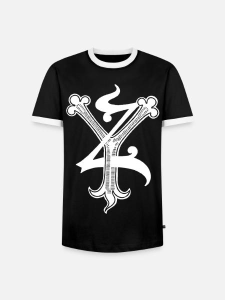 Letters YZ Rapp art - Men's Ringer Shirt - black/white