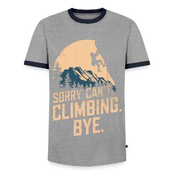 Klettern Freeclimbing felsklettern Spruch - Männer Kontrast-T-Shirt - Grau/Navy  - Vorne - AI Model Female 172 light (172cm) & AI Model Male 178 light (178cm)
