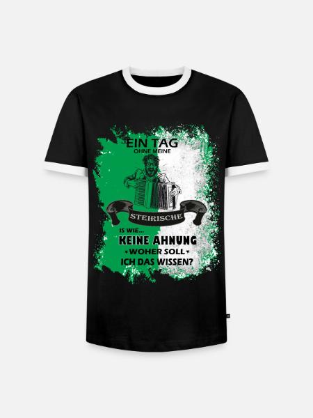 Steiermark Spruch Steirische Harmonika - Männer Kontrast-T-Shirt - Schwarz/Weiß