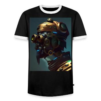 inspiration head - Men's Ringer Shirt - black/white - Front - AI Model Female 172 light (172cm) & AI Model Male 178 light (178cm)