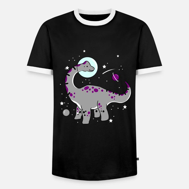 Ace Pride Dinosaurier Asexual Space - Männer Kontrast-T-Shirt - Schwarz/Weiß