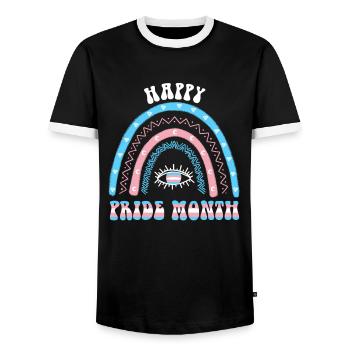 Boho Rainbow Happy Pride Mois Transgenre - T-shirt contrasté Homme - noir/blanc - Devant - AI Model Female 172 light (172cm) & AI Model Male 178 light (178cm)