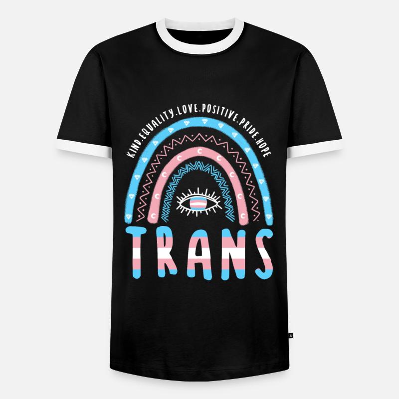 Transgender Boho Regenbogen Trans - Männer Kontrast-T-Shirt - Schwarz/Weiß
