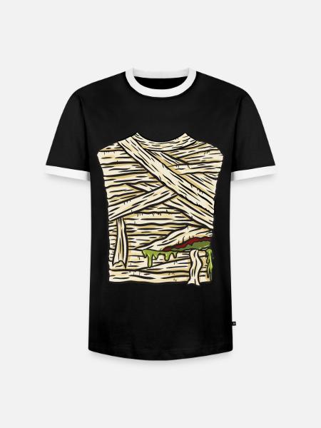 Mummy Costume Halloween - Men's Ringer Shirt - black/white