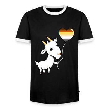 Ziege Herzballon Gay Bear Pride - Männer Kontrast-T-Shirt - Schwarz/Weiß - Vorne - AI Model Female 172 light (172cm) & AI Model Male 178 light (178cm)