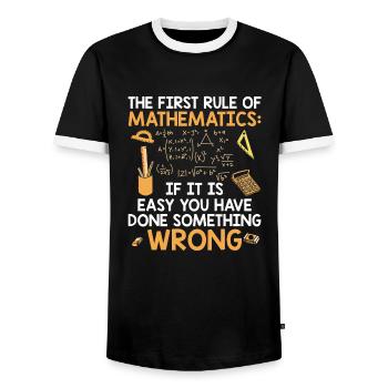 Dictons de mathématicien | Idées cadeaux mathématiques algèbre - T-shirt contrasté Homme - noir/blanc - Devant - AI Model Female 172 light (172cm) & AI Model Male 178 light (178cm)