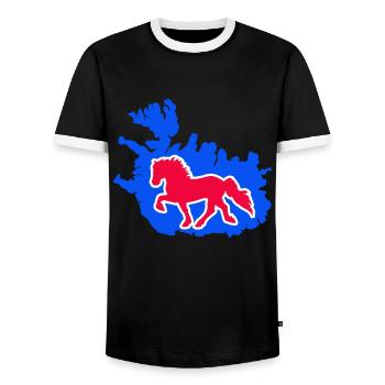 Tölter Iceland Map - Männer Kontrast-T-Shirt - Schwarz/Weiß - Vorne - AI Model Female 172 light (172cm) & AI Model Male 178 light (178cm)