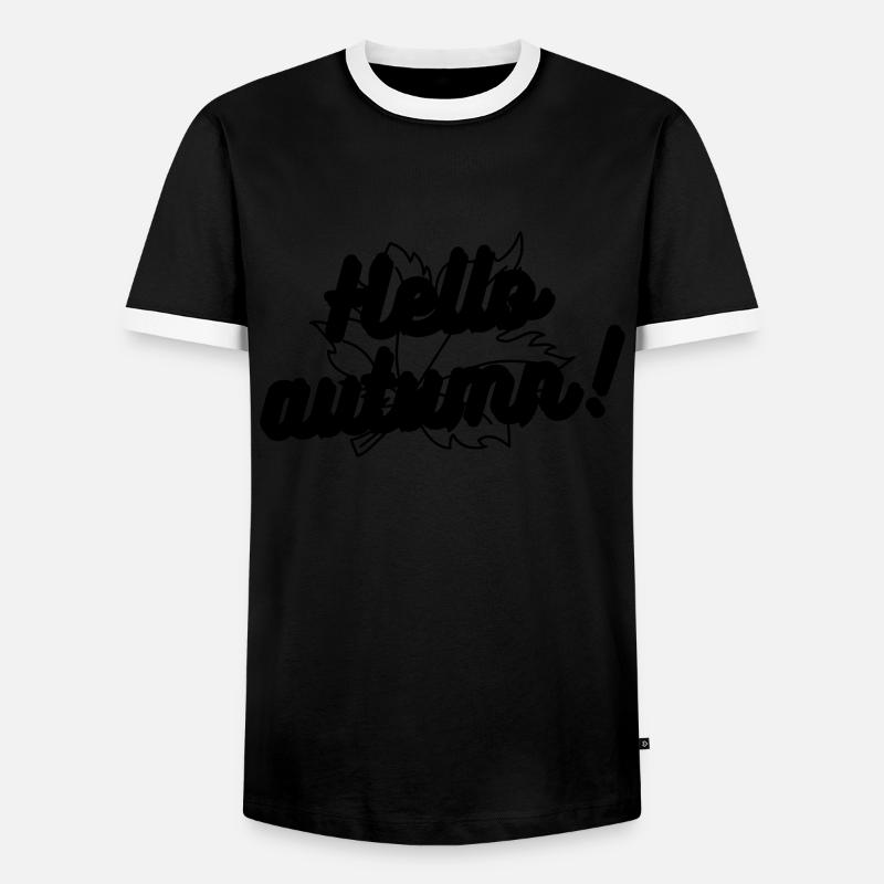Hello autumn Hallo Herbst Fall - Männer Kontrast-T-Shirt - Schwarz/Weiß