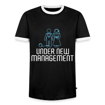 Junggesellenabschied JGA Junggeselle - Männer Kontrast-T-Shirt - Schwarz/Weiß - Vorne - AI Model Female 172 light (172cm) & AI Model Male 178 light (178cm)