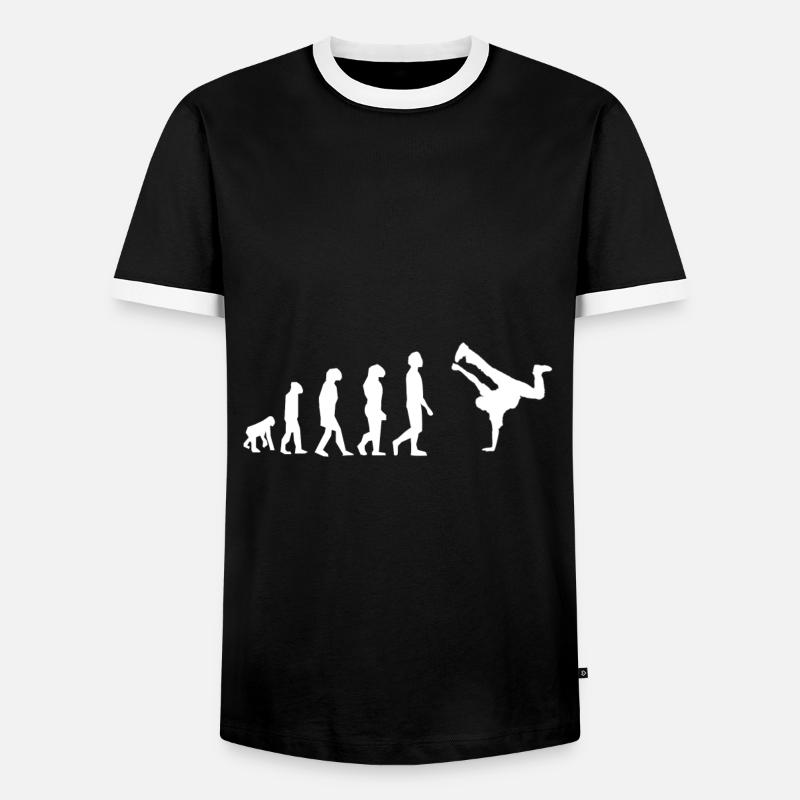 Hip Hop Breakdance Evolution - Männer Kontrast-T-Shirt - Schwarz/Weiß