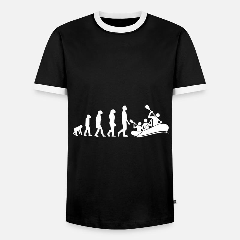 Rafting Evolution - Männer Kontrast-T-Shirt - Schwarz/Weiß