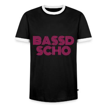 Bassd scho - Franken fränkisch fränggisch Geschenk - Männer Kontrast-T-Shirt - Schwarz/Weiß - Vorne - AI Model Female 172 light (172cm) & AI Model Male 178 light (178cm)