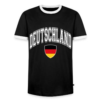 Germany Flag - Men's Ringer Shirt - black/white - Front - AI Model Female 172 light (172cm) & AI Model Male 178 light (178cm)
