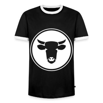 Kuh Kopf Cow Symbol - Männer Kontrast-T-Shirt - Schwarz/Weiß - Vorne - AI Model Female 172 light (172cm) & AI Model Male 178 light (178cm)