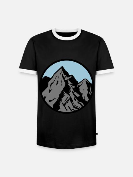 berge symbol - Männer Kontrast-T-Shirt - Schwarz/Weiß