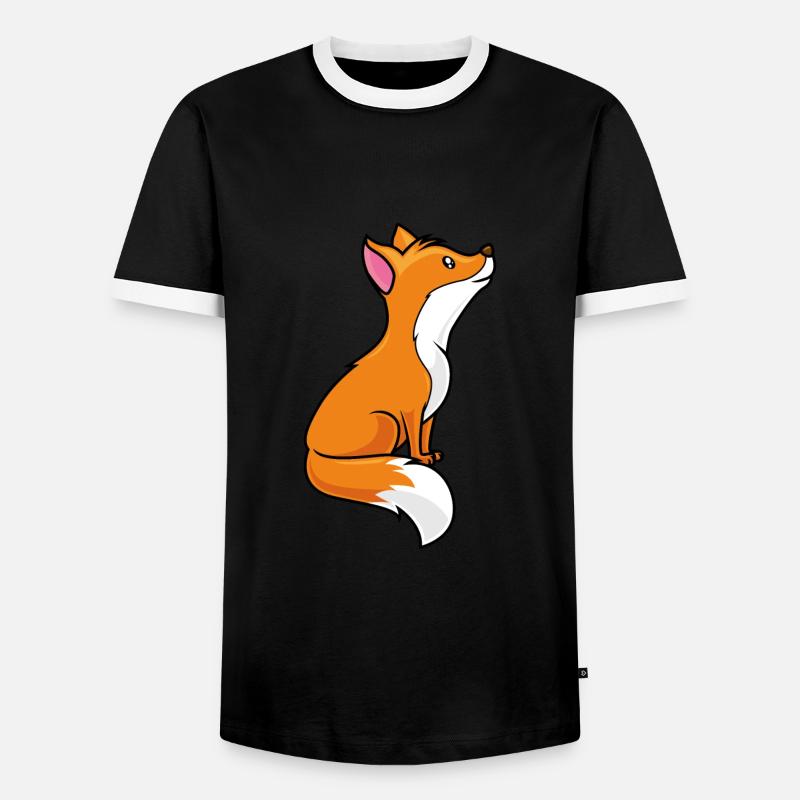 fox comic - Men's Ringer Shirt - black/white