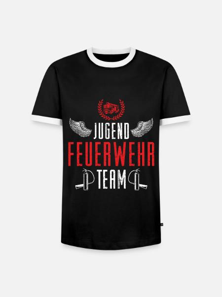 Jugend Feuerwehr Team Feuerwehrmann - Männer Kontrast-T-Shirt - Schwarz/Weiß