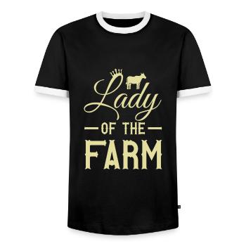 Lady Farmer Landwirtin - Männer Kontrast-T-Shirt - Schwarz/Weiß - Vorne - AI Model Female 172 light (172cm) & AI Model Male 178 light (178cm)